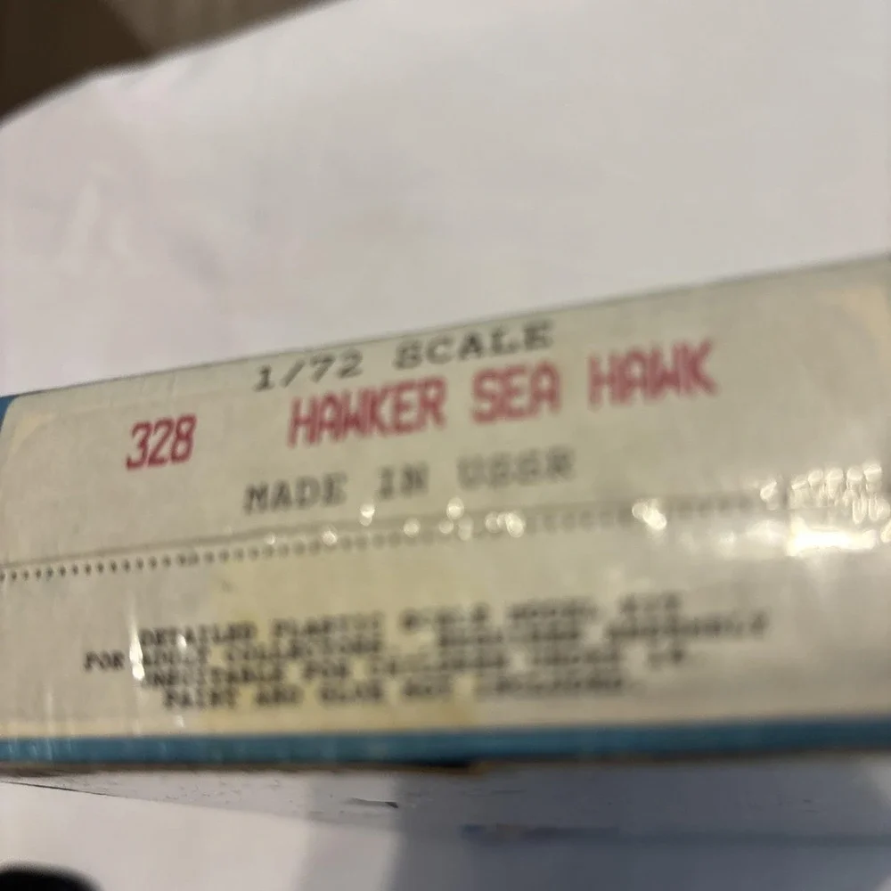 Vintage 1:72 Sea Hawk F-1 Model Kit Cyrillic Box Eastern Europe Era Sealed